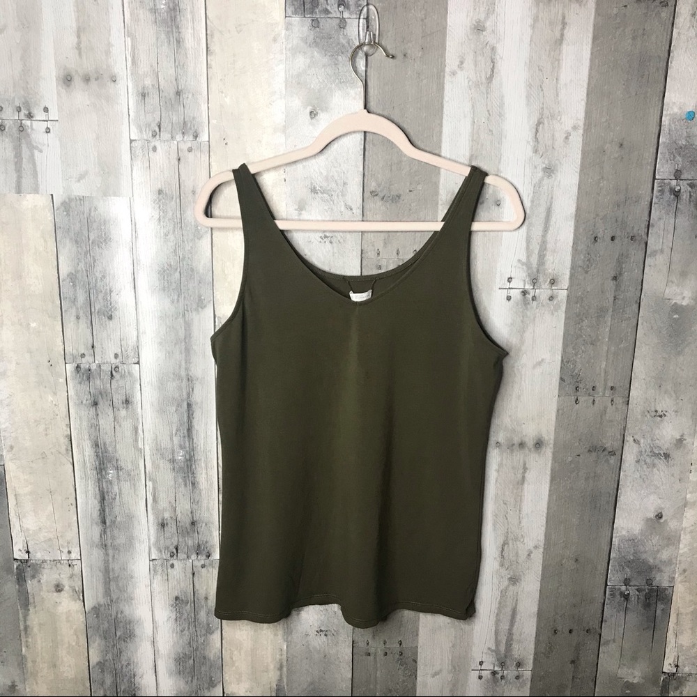 J Jill Perfect Reversible Tank Size Large Moss C25